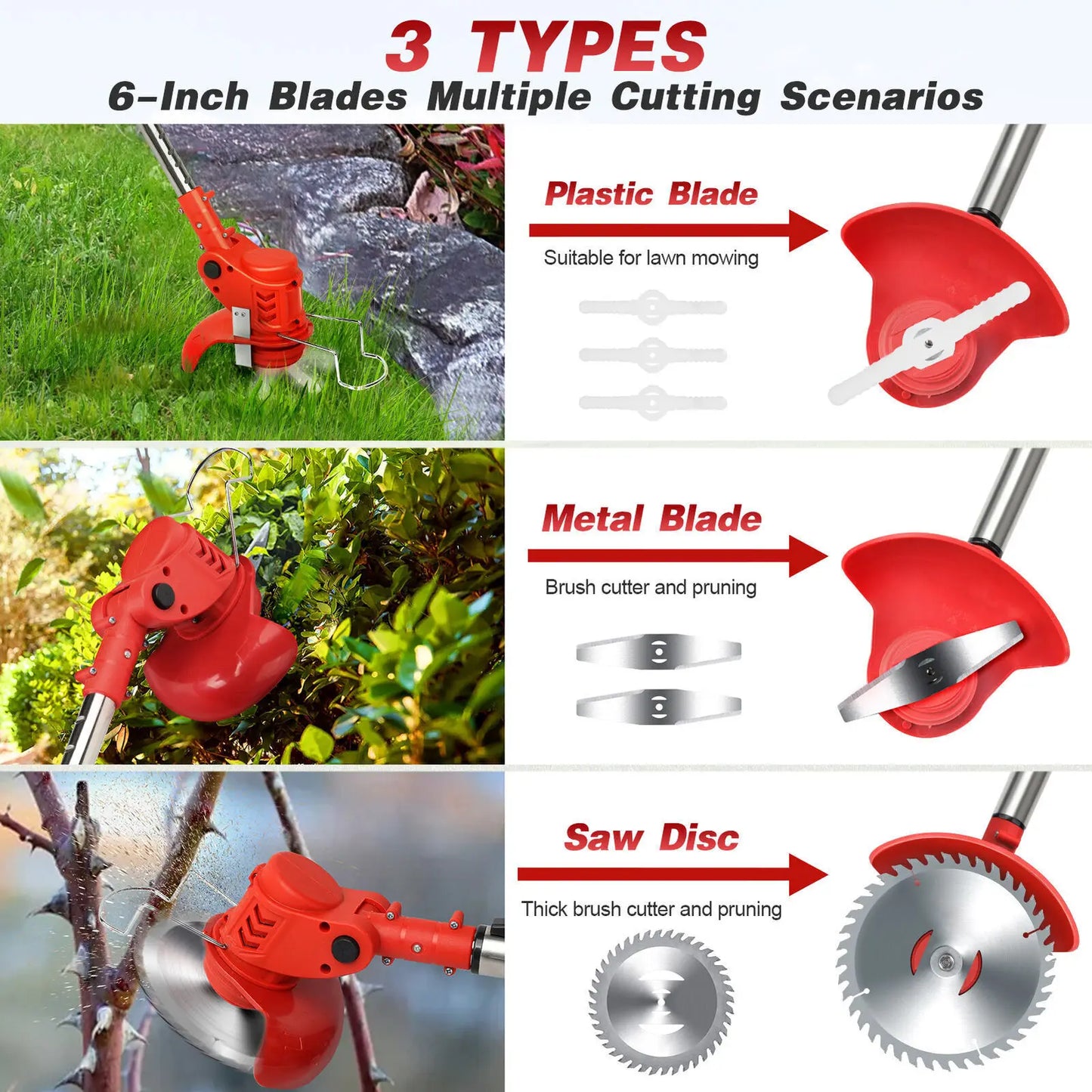21V Cordless Strimmer | 800W Brushless | Telescopic | Metal & Plastic Blades