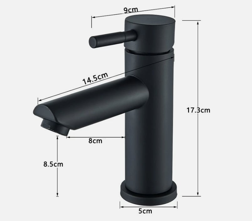 Matte Black Basin Tap | Single Lever Brass Mixer | Pop-Up Waste Included