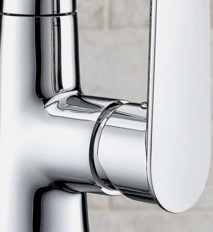 Kitchen Tap Modern Chrome Faucet with Single Lever Control Stainless Steel