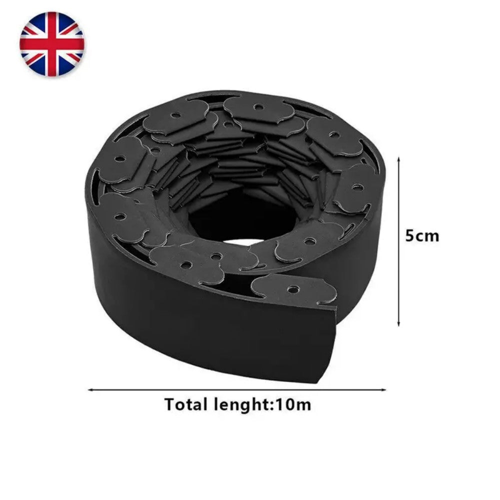 10m Flexible Black Lawn Edging Kit With 30 Stakes