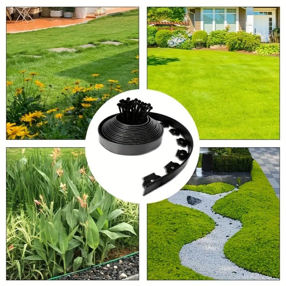 10m Flexible Black Lawn Edging Kit With 30 Stakes