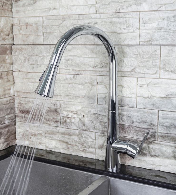 Kitchen Faucets with Pull Out Spray Mixer Faucet Swivel Chrome Stainless Steel