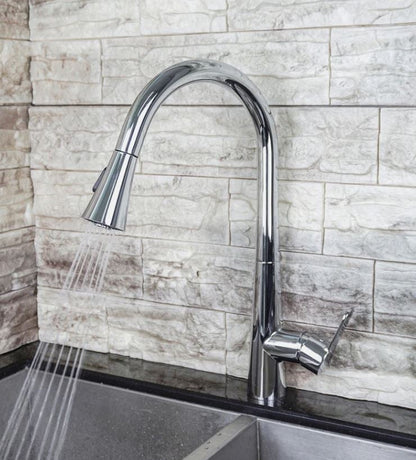 Kitchen Faucets with Pull Out Spray Mixer Faucet Swivel Chrome Stainless Steel