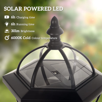 1.3m Solar Lamp Post Set (2 Pcs) - Outdoor Pathway Lighting