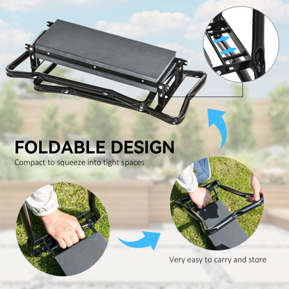 2-in-1 Foldable Garden Kneeler and Seat with Foam Pad and Tool Bag