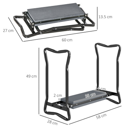 2-in-1 Foldable Garden Kneeler and Seat with Foam Pad and Tool Bag