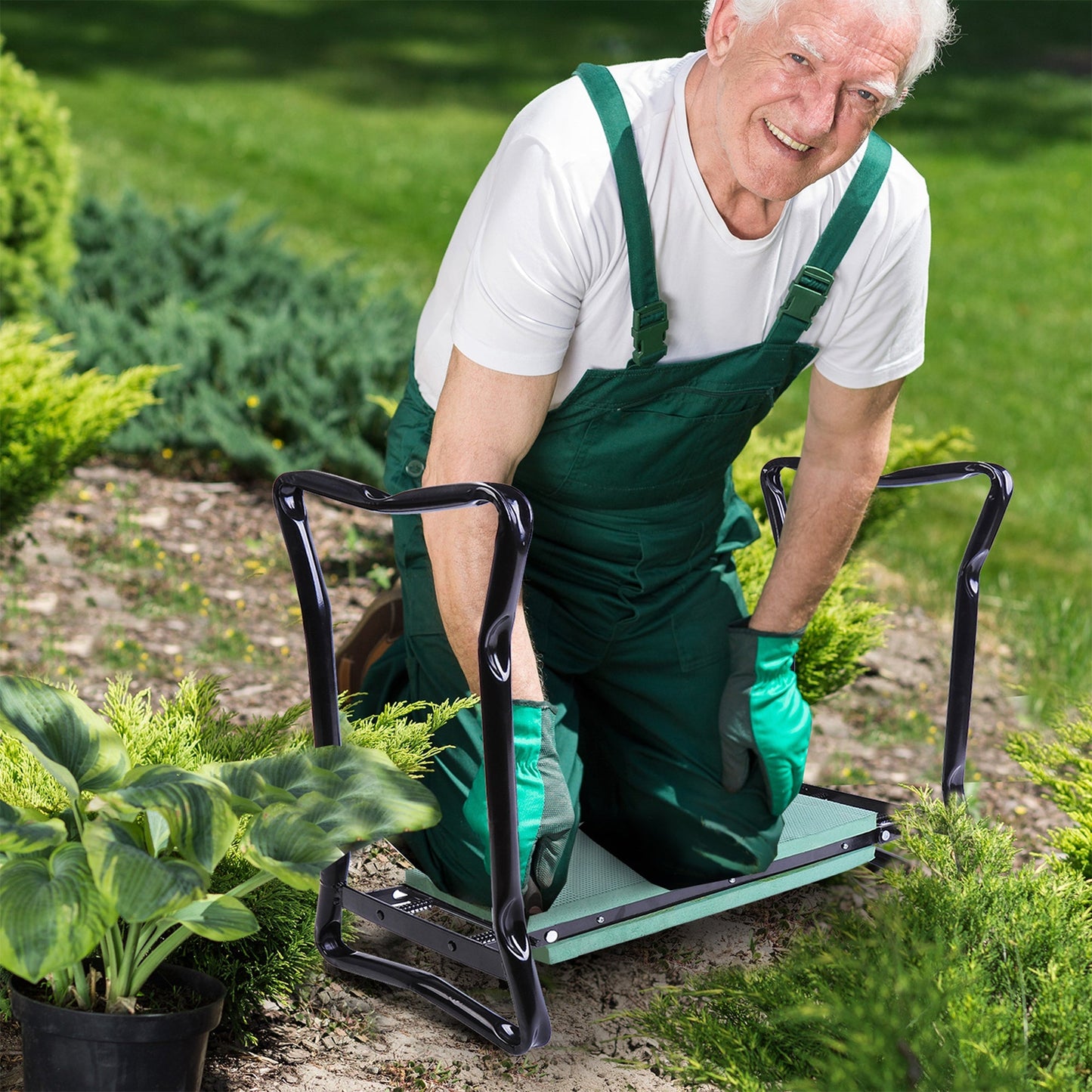 2-in-1 Folding Garden Kneeler and Seat with Tool Bag