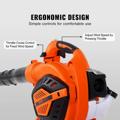 2 in 1 High Performance Leaf Blower and Vacuum – 26CC 2-Cycle 2-in-1 Blower & Vacuum Lawn Care Tool for Leaves & Snow