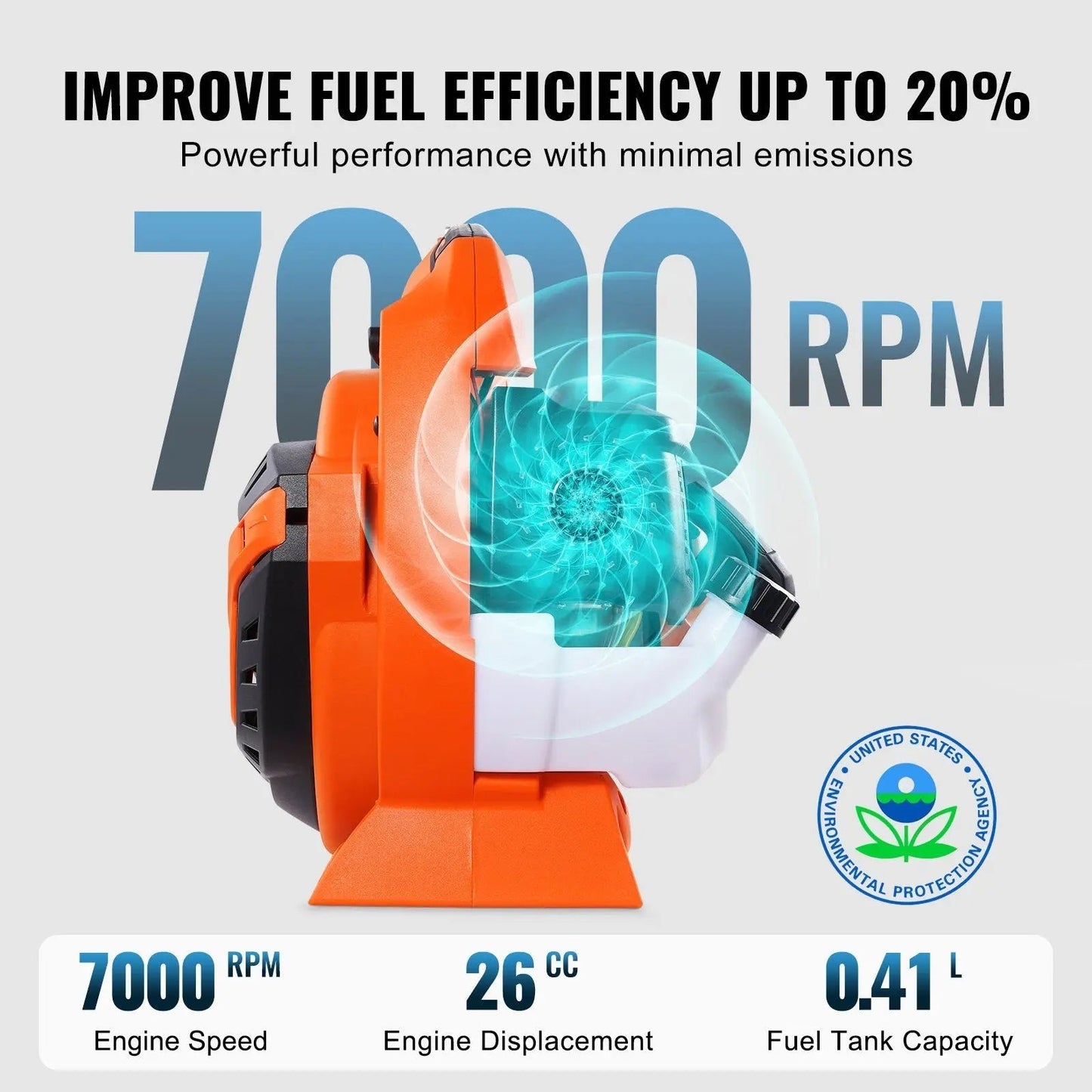 2 in 1 High Performance Leaf Blower and Vacuum – 26CC 2-Cycle 2-in-1 Blower & Vacuum Lawn Care Tool for Leaves & Snow
