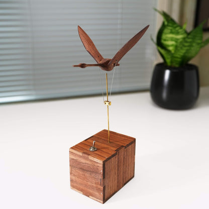 Handcrafted Walnut Swan Automaton