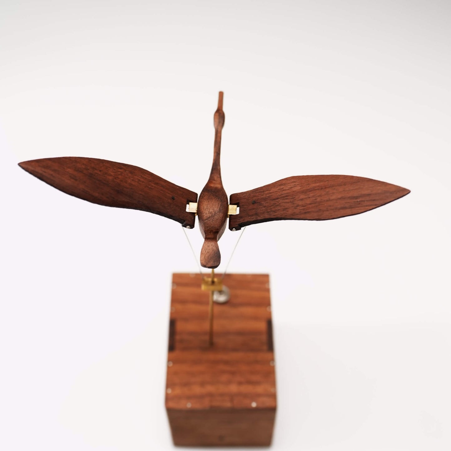Handcrafted Walnut Swan Automaton
