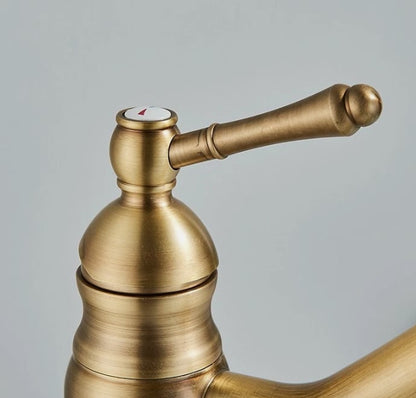 Basin Tap Retro 360 Swivel Bathroom Sink Faucet Single Lever Mixer Gold/Silver