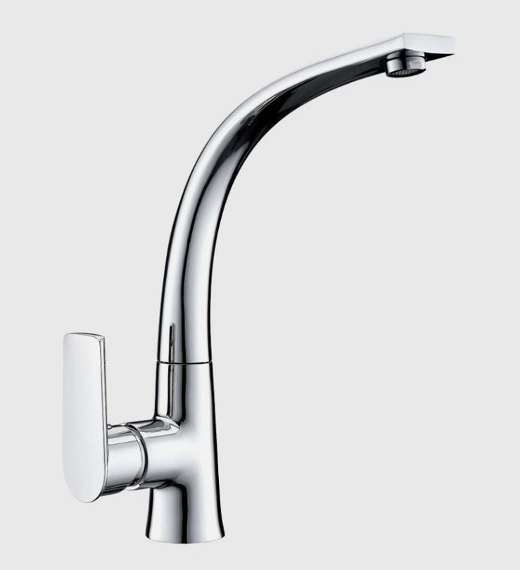 Kitchen Tap Modern Chrome Faucet with Single Lever Control Stainless Steel