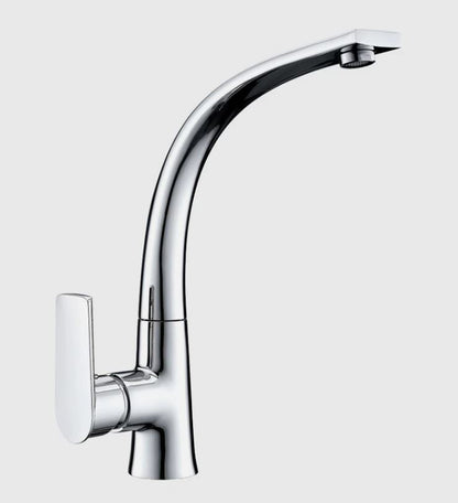 Kitchen Tap Modern Chrome Faucet with Single Lever Control Stainless Steel
