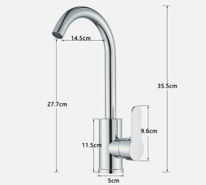 High-Arc Chrome Kitchen Tap | Single Lever Brass Mixer | Minimalist Design