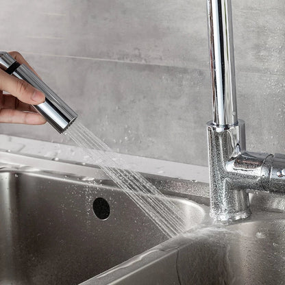 Kitchen Tap Chrome Finish Swivel Kitchen Faucet Pull Out Sprayer Mixer Tap