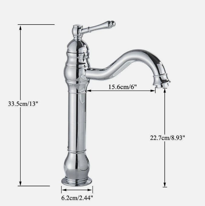Basin Tap Retro 360 Swivel Bathroom Sink Faucet Single Lever Mixer Gold/Silver