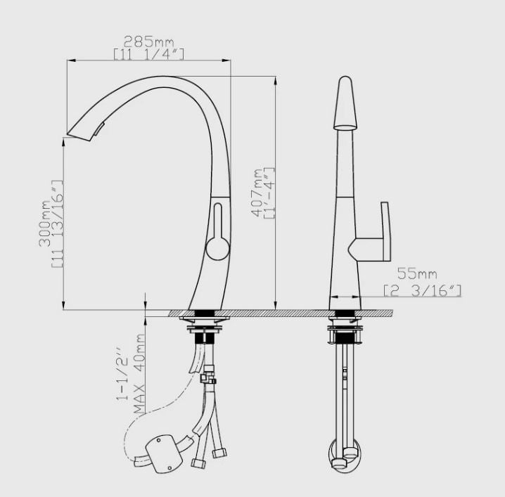 Kitchen Tap Chrome Single Handle Stainless Steel Kitchen Faucet