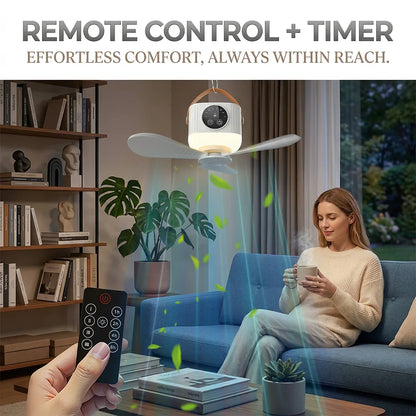 Rechargeable Hanging Ceiling Fan - remote control