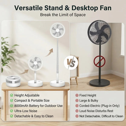 9 Inch Portable Fan Telescopic - outdoor use