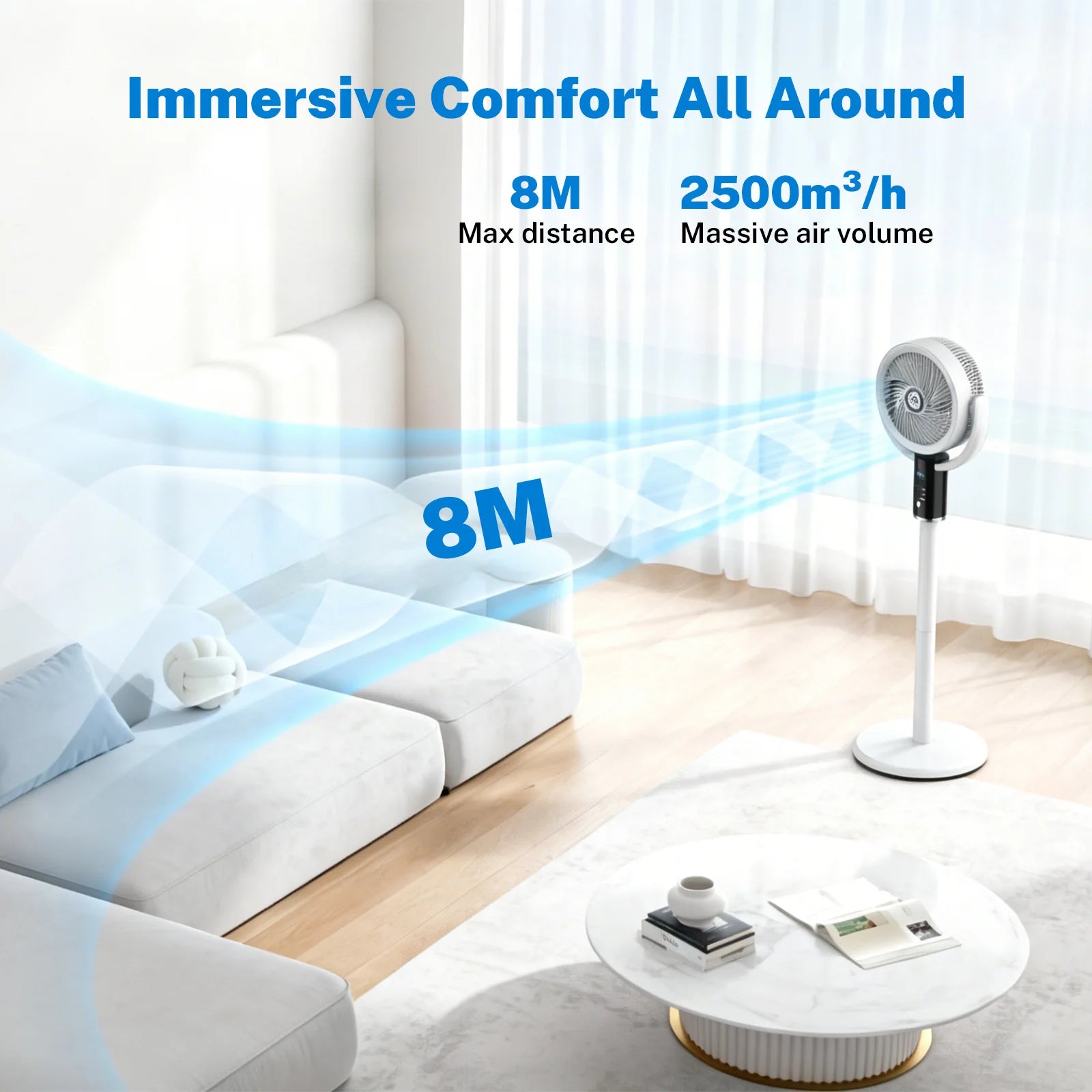 Rechargeable Pedestal Fan - remote control