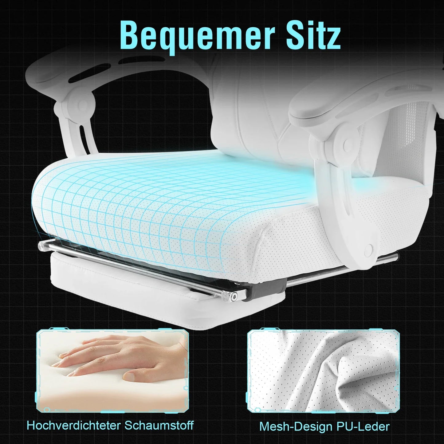 Ergonomic Office Chair with Thicker High-Density Seat Cushion