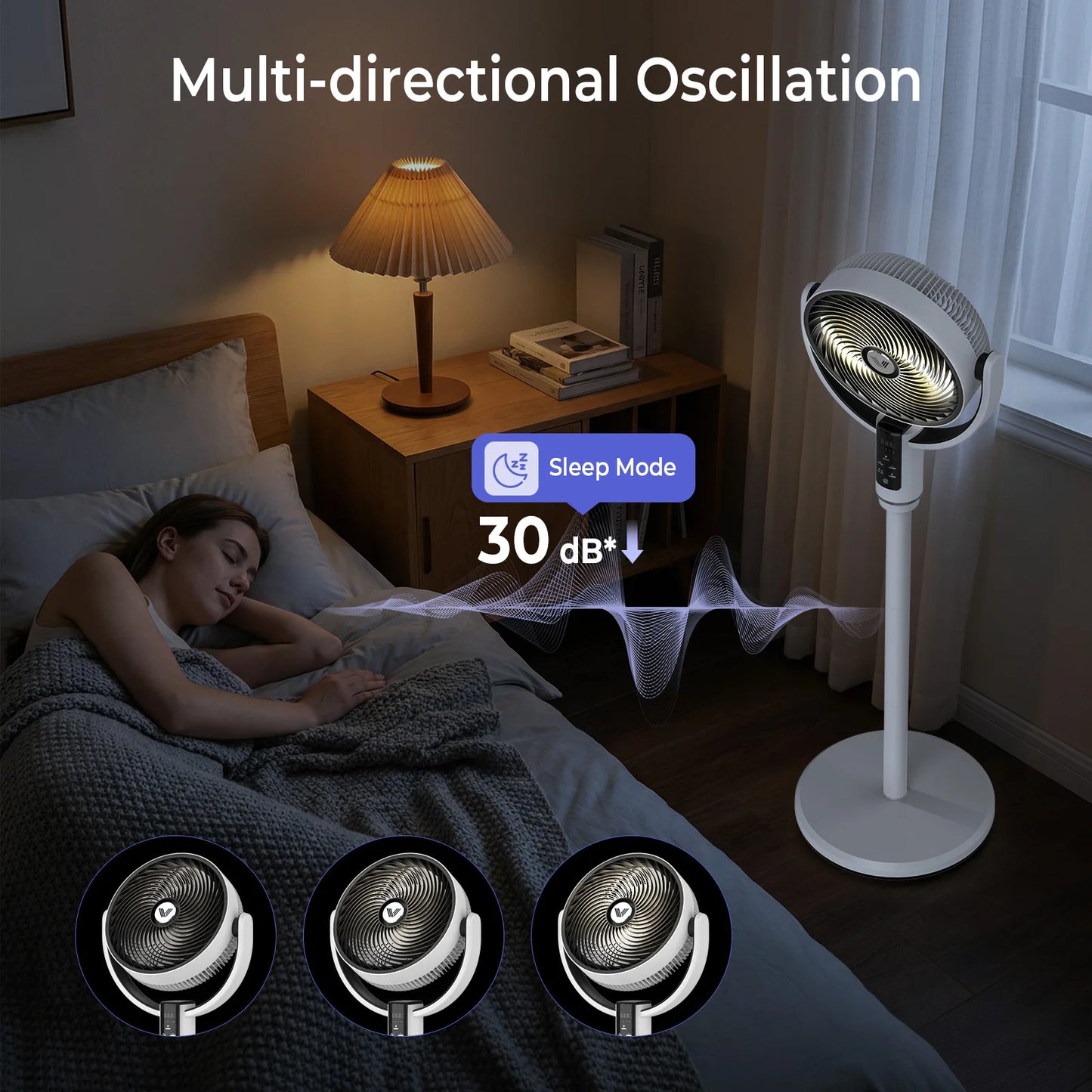 4-in-1 Adjustable Standing Fan - 10 speeds