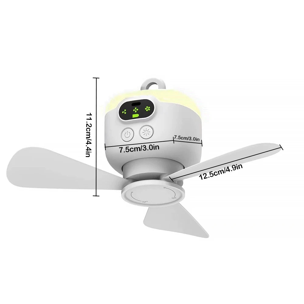 Portable Hanging Ceiling Fan 8000mAh - camping tent