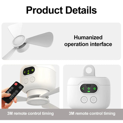 Portable Hanging Ceiling Fan - remote control