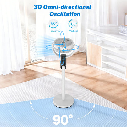 Rechargeable Pedestal Fan 6000mAh - oscillating