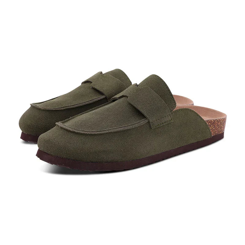 Women's Classic Faux Suede Cork Slippers with Arch Support
