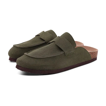Women's Classic Faux Suede Cork Slippers with Arch Support