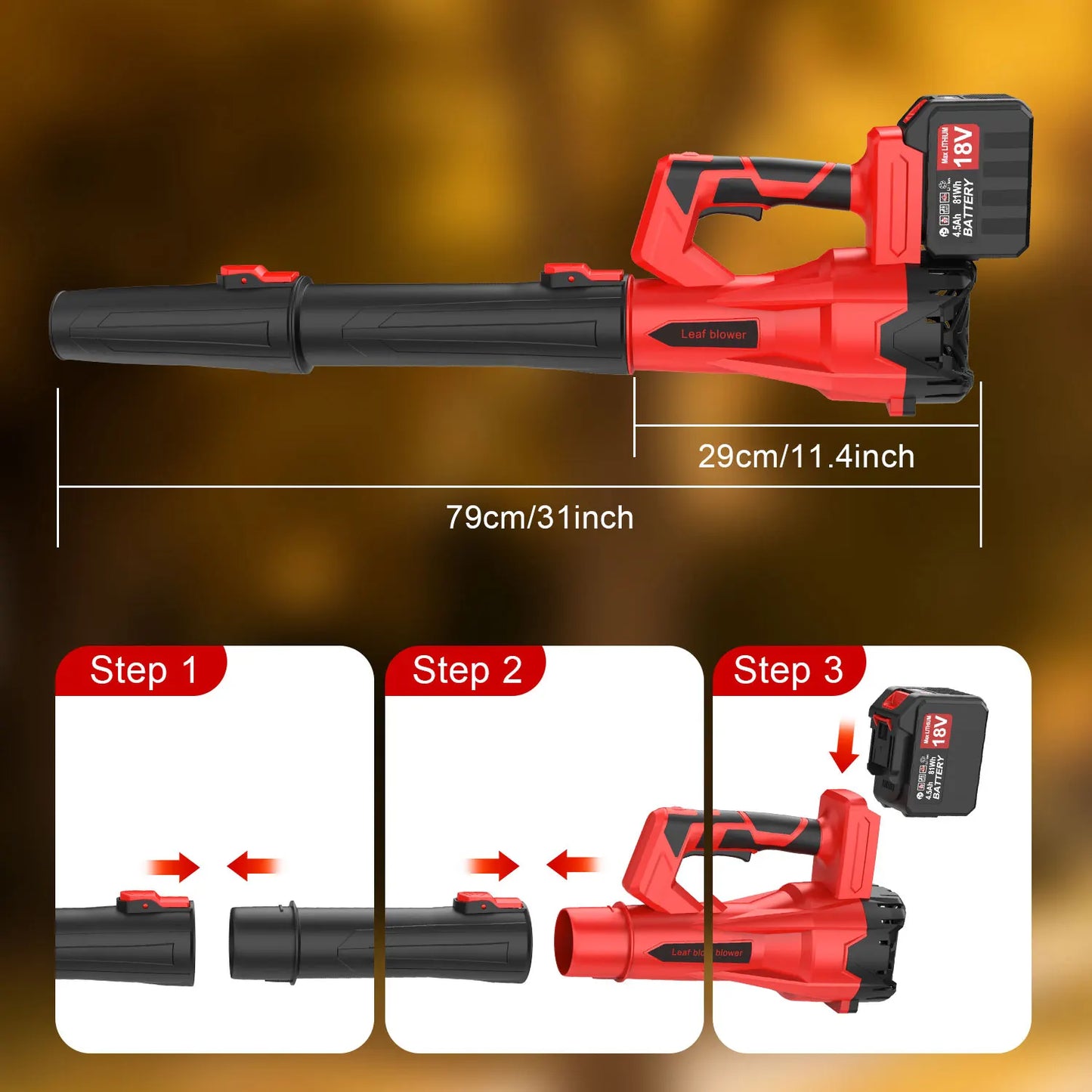 18V Cordless Leaf Blower | Brushless Motor | Dual Battery | Garden & Lawn