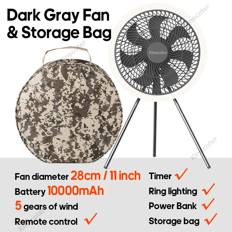 10000mAh Camping Fan - specification