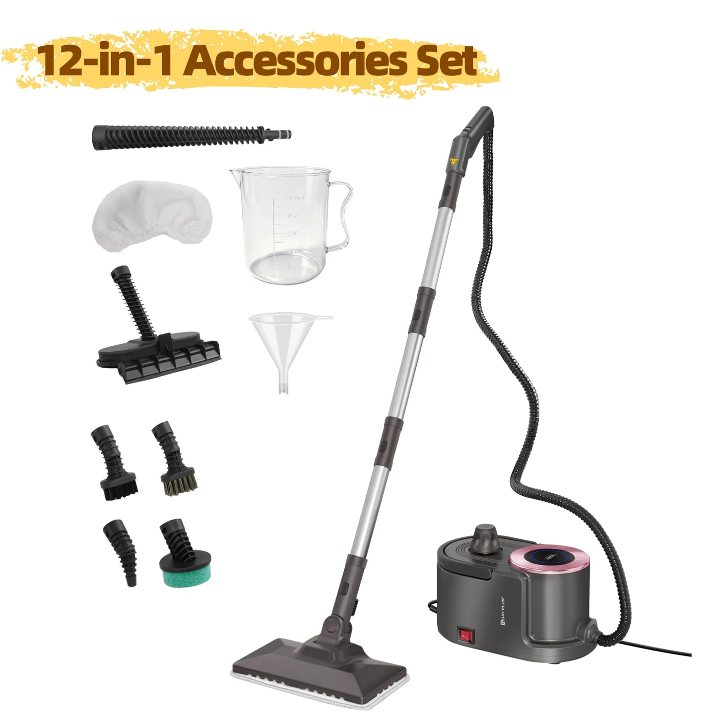 2000W Steam Cleaner | 1.9L Tank | 12-in-1 | Chemical-Free Deep Clean