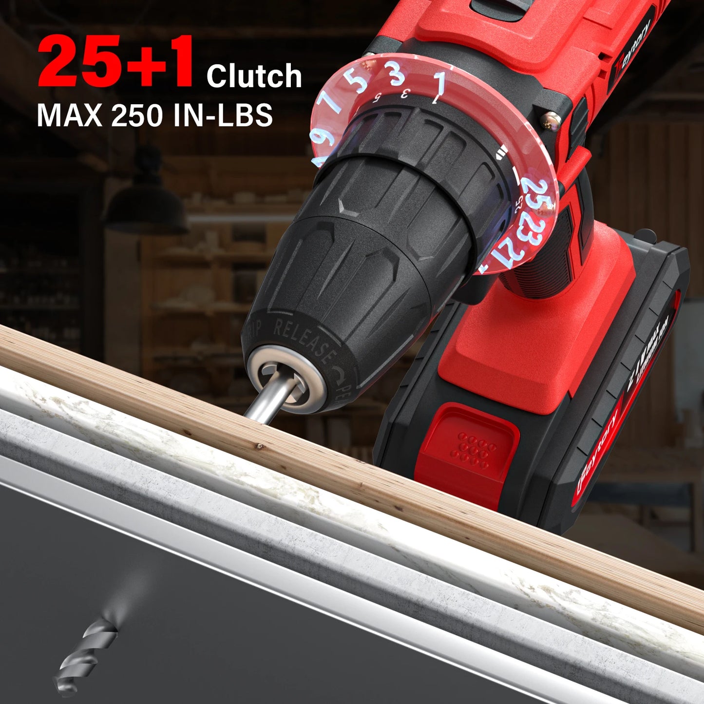 21V Cordless Drill Kit | 45Nm | 29-Piece Set | LED Light | Home DIY