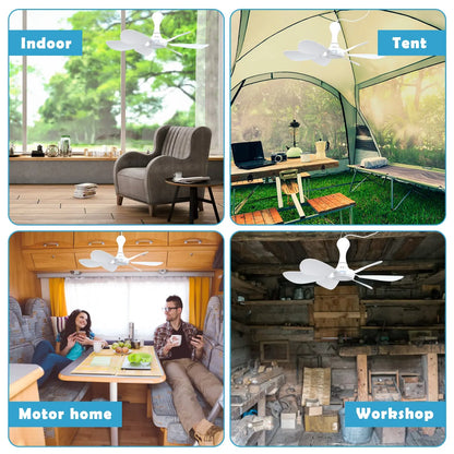 USB 6-Blade Hanging Ceiling Fan - remote control