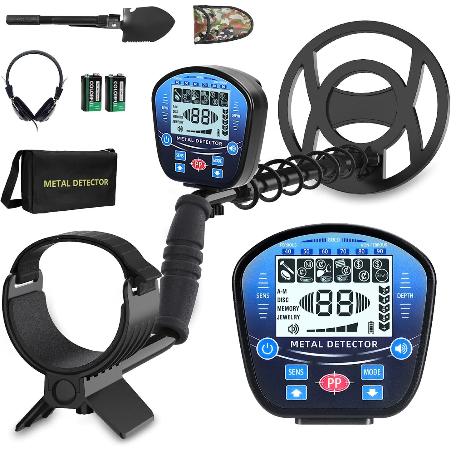 Metal Detector for Adults | 5 Modes | 10-inch Waterproof Coil | Gold Finder