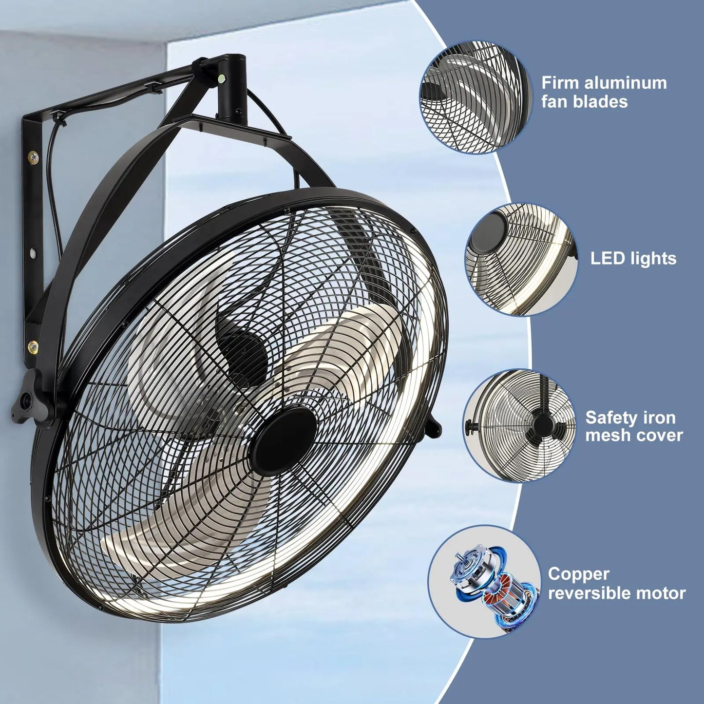 20 Inch Industrial Ceiling Fan - features