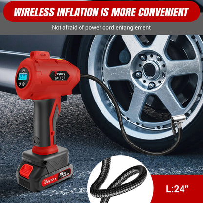 Cordless Tyre Inflator | 21V 180PSI | Portable Car Tyre Pump | Digital Display