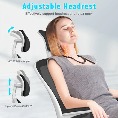Adjustable High-Back Swivel Chair with Lumbar Support