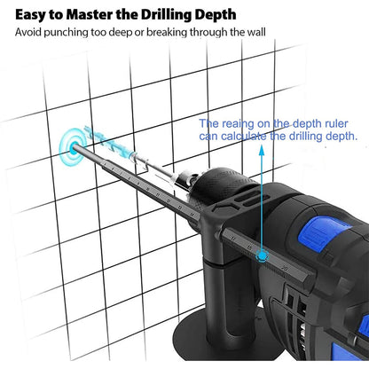 850W Corded Hammer Drill 240V | 3000RPM | 2-in-1 Impact Drill for Concrete