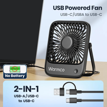 Mini USB Desk Fan USB-C Powered - desk use