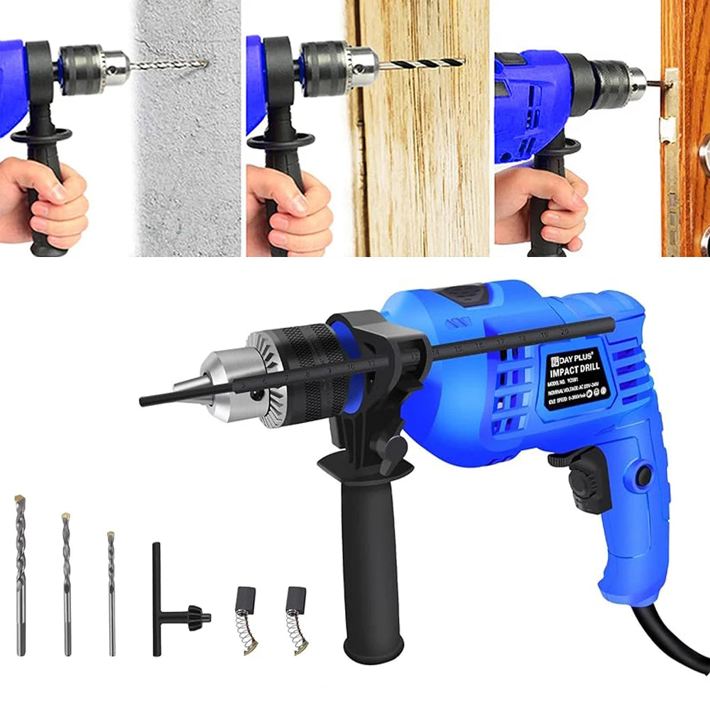 850W Corded Hammer Drill 240V | 3000RPM | 2-in-1 Impact Drill for Concrete