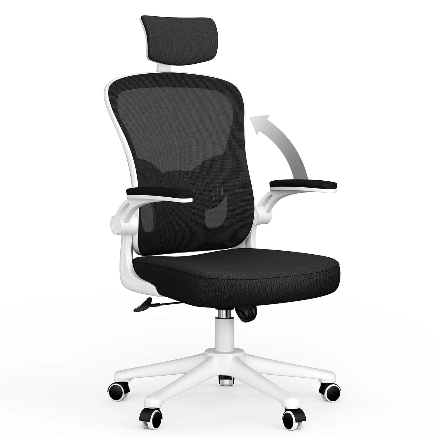 Adjustable High-Back Swivel Chair with Lumbar Support