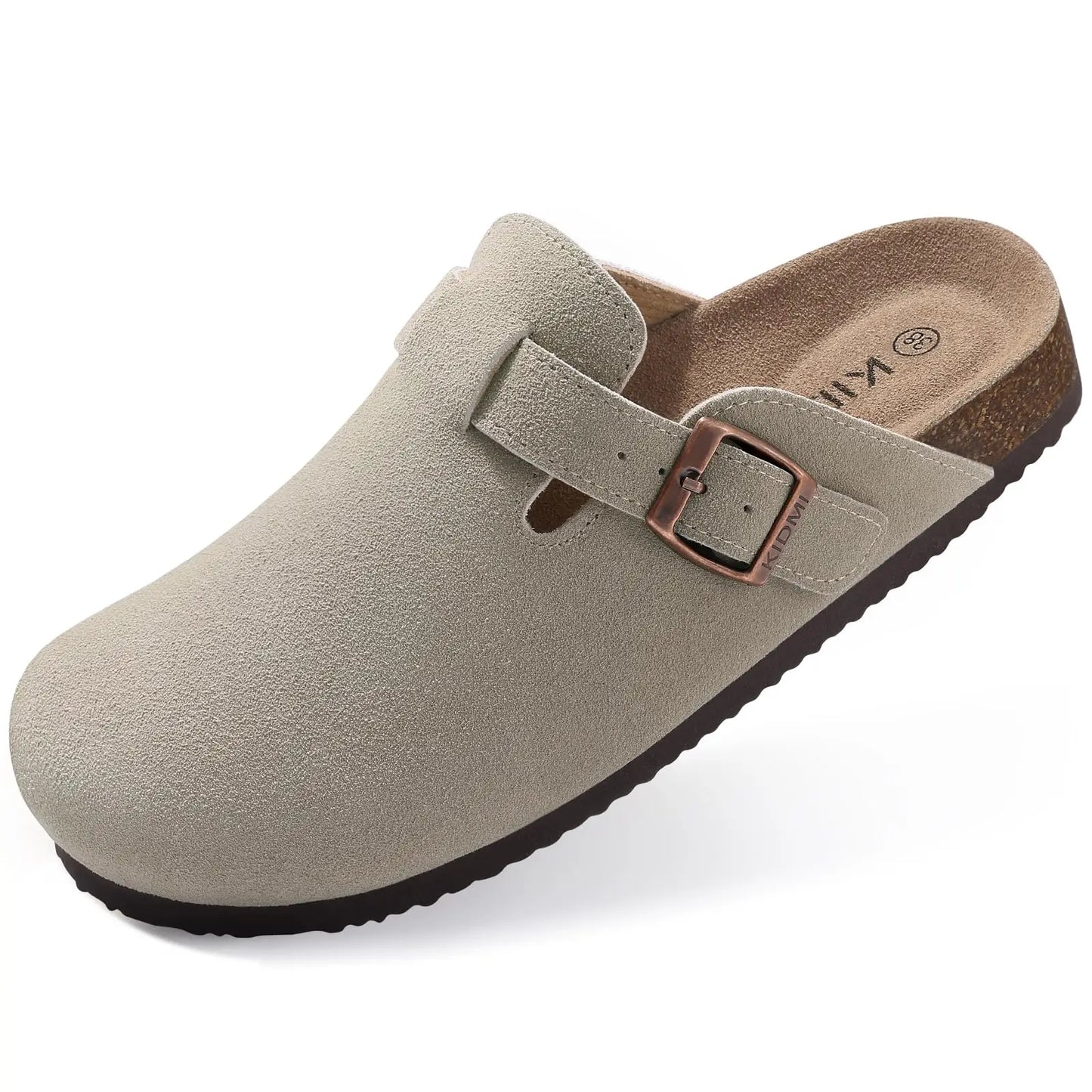 Women's Classic Faux Suede Cork Slippers with Arch Support