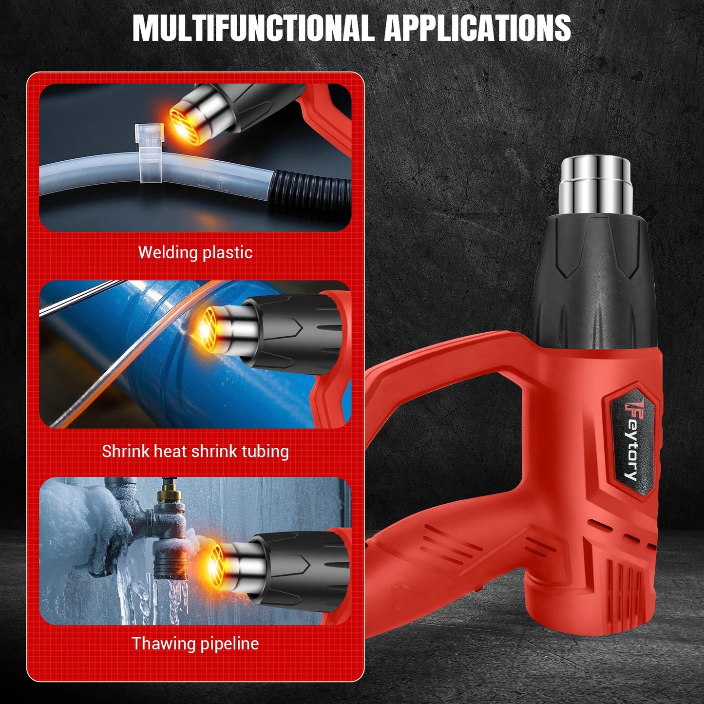 2000W Heat Gun | 300-600C Variable Temperature | Paint Stripping & DIY