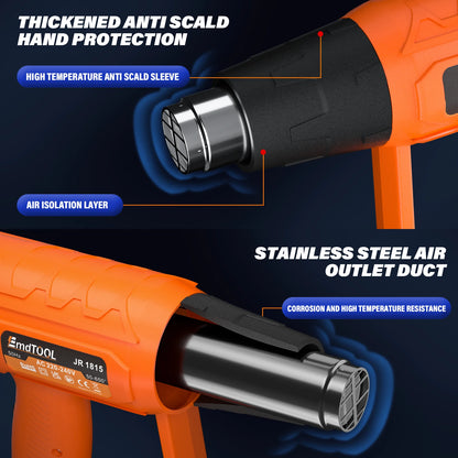 2000W Heat Gun | 4 Nozzles | 300-600C | Paint Stripping Welding & DIY