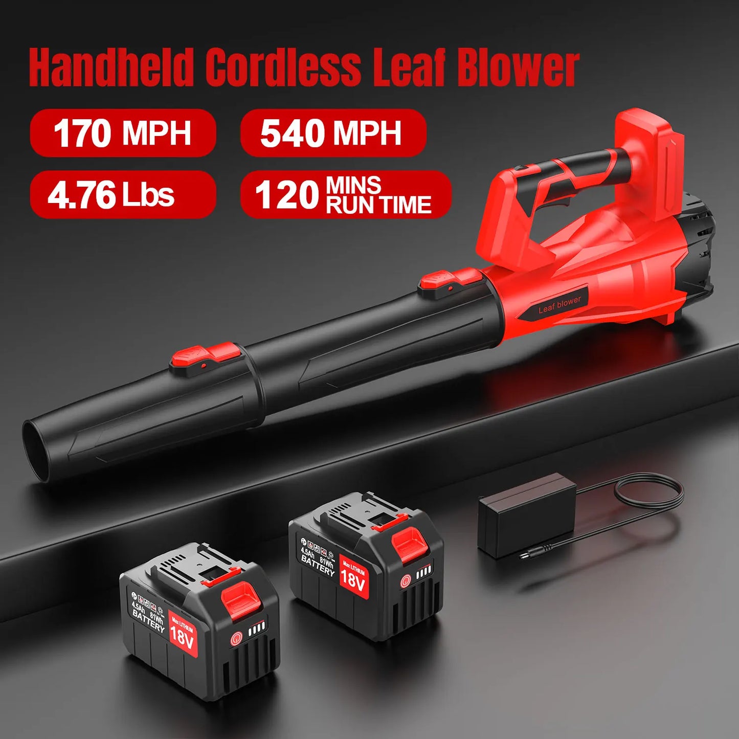 18V Cordless Leaf Blower | Brushless Motor | Dual Battery | Garden & Lawn