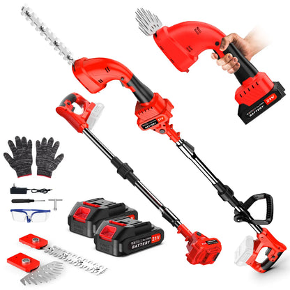 2-in-1 Cordless Pruning Tool | Grass Shear & Hedge Trimmer | Dual Battery